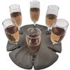 Glass Anchor - Il bellissimo portabicchieri da vino per barche, picnic, festival, campeggio e camper. Può contenere 6 bicchieri. Nessun fissaggio necessario. Colore: pelle grigia