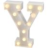 JANDEI - Lettere LED, Numeri Luminosi, Figura a Cuore, 22cm, con Luce Calda per Decorazione e Atmosfera, Luci Notturne Scrivania, Compleanni, Matrimoni, Vetrine. Funzionano con batterie AA (Y)