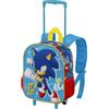 Sonic The Hedgehog - SEGA Go-Zainetto 3D con Ruote Piccolo, Blu, 26 x 34 cm, Capacità 7 L