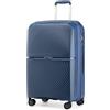 British Traveller Valigia Media 67cm Polipropilene Trolley Medio Leggero con Ruote (Blu)