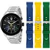 MASERATI Special Pack Orologio Uomo, Cronografo, Analogico, Kit di Cinturini, Impermeabile, Collezione Traguardo - R8873612061