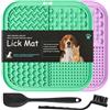 HOTUT Tappetino da Leccare per Cani e Gatti,2 Pezzi Cane Pad Leccare con Spatola e Spazzola,Senza BPA Lick Mat per Cani con Ventosa per Bagno Toelettatura,Alleviare L'ansia