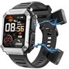Zephyrion Orologio Smartwatch Auricolari Uomo, Smartwatch con Cuffie Compatibili con iPhone Android Phone, Mp3 Lettore Musicale, Effettuare Una Chiamata/Rispondere, Monitoraggio del Sonno (Argento)