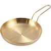 LRTYZBD Piatti piani in acciaio inox padella dorata bistecca padella pentola - oro