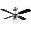 Westinghouse Lighting Portland Ambiance - Ventilatore da soffitto con illuminazione, metallo, finitura cromata con pale reversibili bianche / nere