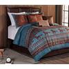 Chezmoi Collection Sedona - Set di biancheria da letto, 7 pezzi, motivo: cavalli selvaggi sudoccidentali, in microcamoscio, California King, colore: turchese