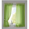 Gardinenbox Set di 2 Tende con Passanti Nastro Arricciato Opaco in Micro Raso Traslucido, Tinta Unita Opaca, Poliestere, Verde Mela, HxB 175x140 cm