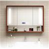 CMYAOYC Mobile Bagno con Specchiera a Parete, Armadio a Specchio da Bagno con Contenitore, Specchio da Trucco con Luci per Doccia da Bagno(90 * 80 * 14cm/35 * 31 * 5in)