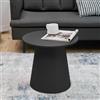 [en.casa] Tavolino da caffè Tavolo Basso con Base a Cono Troncato e Piano Rotondo Tavolino Laterale da Divano 40 x Ø44 cm Nero