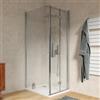 DEGHI Box doccia 90x70 cm a soffietto in vetro anticalcare trasparente profilo cromo 195h - Flexy