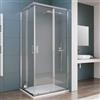 DEGHI Box doccia 80x100 cm angolare scorrevole con vetro trasparente e profilo cromo 200h - Skin