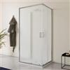 DEGHI Box doccia 3 lati 80x100x80 cm doppio scorrevole con vetro stampato e profilo cromo 200h - Skin