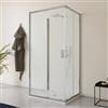DEGHI Box doccia 3 lati 80x100x80 cm doppio scorrevole con vetro trasparente e profilo cromo 200h - Skin