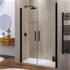 DEGHI Box doccia nicchia 130 cm saloon con vetro anticalcare trasparente e profilo nero 195h - Lost