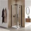 DEGHI Box doccia 65x70 cm a soffietto vetro anticalcare trasparente e profilo nero opaco 195h - Flexy