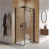 DEGHI Box doccia 70x90 cm a soffietto vetro anticalcare trasparente e profilo nero opaco 195h - Flexy