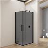DEGHI Box doccia 70x90 cm doppio battente con vetro temperato fumé e profilo nero 195h - Nilo