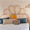 DEGHI Testata per letto matrimoniale 160x140h cm a fiore in rattan naturale - Colmar