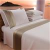 PETTI Artigiani Italiani - Set Lenzuola Letto Matrimoniale con Doppia Balza in Raso 4 Pezzi 180x200 Lenzuola in Percalle di Cotone - Lenzuolo con Angoli, Lenzuolo sopra e 2 Federe, Tortora