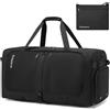 Rsiwotsce Borsone da Viaggio e Palestra 90L Pieghevole Impermeabile, Borsa Sportiva Grande Capacità 69x32x40 cm, Unisex per Donna e Uomo (Nero)