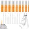 Gosknor 40pz Kit Pulizia Soffione Doccia, 2 Design Spazzola per Pulizia Soffione Doccia Multi-Dimensione Pulizia Ugelli Soffione Doccia Anti-Intasamento per Ugello Fori Piccoli del Bagno (Arancione)