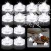 Editbar Candele LED senza fiamma, luci del tè, confezione da 12 mini luci subacquee con batterie, illuminazione LED impermeabile per laghetto, luci decorative per laghetto, festa, matrimonio, giardino