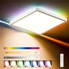 LQWELL® LED Plafoniera Dimmerabile con Telecomando, 24W 2500LM 3000-6500K RGB, Illuminazione da Soffitto Quadrata e Piatta IP44 per Soggiorno Camera da Letto Sala da Pranzo, 300 * 40mm