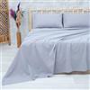 Vency Set Lenzuola Matrimoniali Cotone Grigio 4 Pezzi - Completo Lenzuolo con Angoli matrimoniali Maxi 180x200cm, Lenzuolo Sopra e 2 Federe 50x80cm