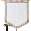SIMPVALE Tenda a Pacchetto Finestre, Cachi 45 x 140 cm Tende Romana, Tende per Interni in Voile Trasparente con Decorazione con Nappe per Cucina, Bagno, Balcone