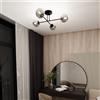 Lampadario da Soffitto in Acciaio ROMA 4 Nero 4xE14