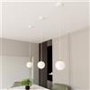 Lampadario a Sospensione in Acciaio ROYAL 1 Nero/Bianco e Oro E14