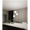Lampadario a sospensione in Acciaio ROYAL 3 Nero/Bianco e Oro 3xE14