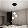 Lampadario a sospensione in Acciaio ROYAL 3 Nero/Bianco e Oro 3xE14