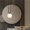 Lampadario a Sospensione in Acciaio e Vetro GLAM 1 Nero E14