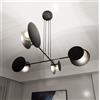 Lampadario a Sospensione in Acciaio IDEA 4 Nero/Bianco 4xE27