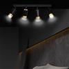 Lampada da Soffitto in Acciaio HIRO 4 Nero Cromo/Oro 4xGU10
