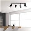 Lampada da Soffitto in Acciaio HIRO 4 Nero Cromo/Oro 4xGU10