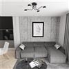 Lampada da soffitto in acciaio KURAGE 4 nera 4xGX53