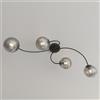 Lampada da soffitto in acciaio e vetro VIBRA 4 da interno 4xE14
