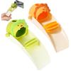 DabbOo Set Rubinetto per Bambini Estensione Rubinetto in Silicone Estensione Rubinetto per Bambini con Simpatiche Forme di Animali Adatto per Cucina Bagno e Toilette (verde e arancione)