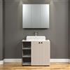 trendteam smart living - PureBliss - Set di mobili da bagno - grigio chiaro con effetto scanalato - Mobili da bagno con eleganti manici in metallo - 90 x 186 x 53 cm - Mobile lavabo con 3 scomparti