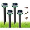 JIMACRO 4pcs Dissuasori per Talpe, Repellente Ultrasuoni per Topi Con Funzione di Induzione Dissuasori per Talpe Solare Per Topi, Cani, Volpi e Uccelli