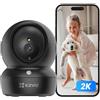 EZVIZ C6N Telecamera Wi-Fi Interno 2K Videocamera Sorveglianza Interno Pan/Tilt/Zoom Compatibile con Alexa, Rotazione a 360°, Visione Notturna, Tracciamento del Movimento e Audio Bi-direzionale