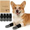 CENCERY Calze Antiscivolo per Cani - Calzini con Impugnature per Proteggere Zampe da Leccamento e Ferite - 2 Paia di Scarpette Regolabili per Interni - Nero, M