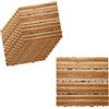 A2ZWORLD 10 Pezzi Piastrelle Legno da Giardino, 30X30cm, Mattonelle In WPC Con 4 Listelli, Colore Legno Chiaro, Pavimento Ad Incastro, Totale 0.9 m², Tagliabile