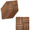 A2ZWORLD 10 Pezzi Piastrelle Legno da Giardino, 30X30cm, Mattonelle In WPC Con 12 Listelli, Colore Legno Scuro, Pavimento Ad Incastro, Totale 0.9 m², Tagliabile