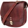 URBAN LEATHER STAGLIFE Urban Leather Borsa a Tracolla Donna Piccoli Borsa Cuoio Donna Tracolla Vintage Borsetta Borsa da Spiaggia Borse in Pelle Ragazza Pelle Borsa a Spalla, Marrone Scuro 28 cm