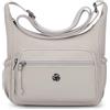 LassZone Borsa a tracolla da donna, multi tasca, casual, impermeabile, in nylon, borsa a tracolla leggera, per donne e ragazze, lavoro, scuola, uso quotidiano, Beige