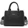Mabecol Borsa a Tracolla Donna in PU Pelle Borsetta a Mano Con Cinghia Regolabile Geometrica - Spaziosa e Anti-deformazione per Shopping, Lavoro e Università (Nero)