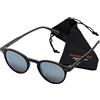 distinguo Occhiali da Sole Modello 505 Uomo Donna, UV400 Cat.3 con Custodia in Microfibra per Pulizia lenti. (Nero/Giallo)